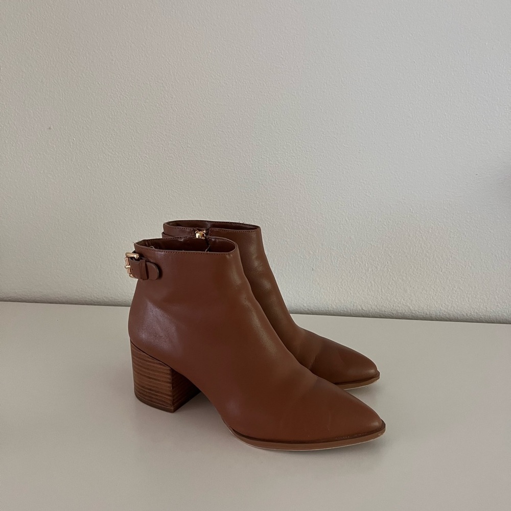 Michael Kors Brown Ankle Booties with Block Heel